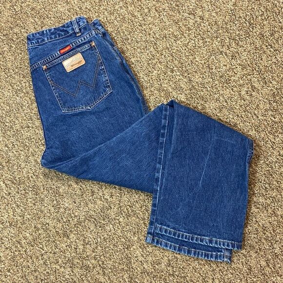 Vintage Wrangler Unisex Blue Jeans Size Approximately 32 No Label 🏷️ - Picture 1 of 11
